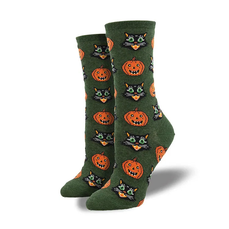 Halloween Party Creative Cotton Socks Funny Pumpkin Jacquard Socks Novelty Wacky Socks Men Women Couples Happy Cozy Print Socks