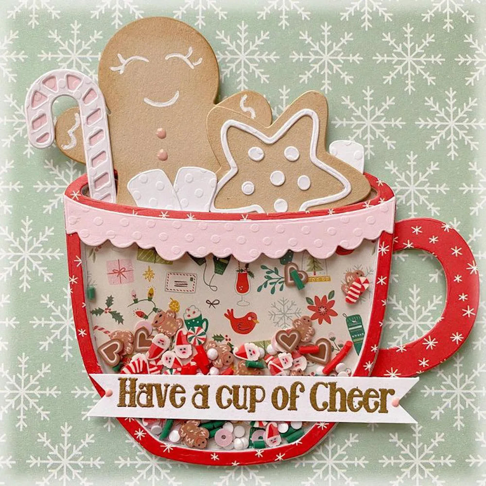 KSCRAFT Christmas Tea Cup Shaker Metal Cutting Dies Stencils for DIY Scrapbooking Decorative Embossing DIY Paper Cards
