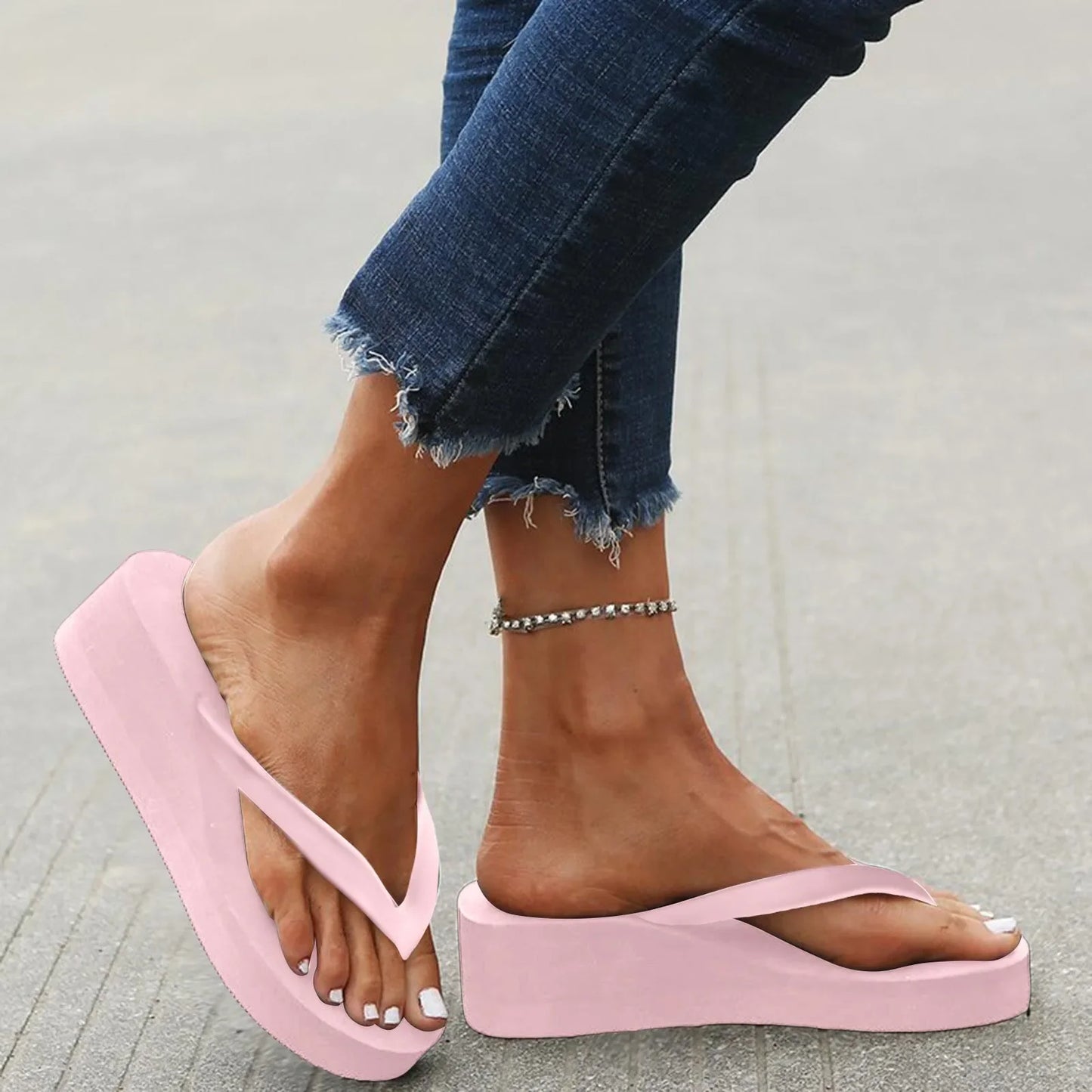 Women Sandals Flip Flops Women's Ladies Platform Wedges Bohemian Beach Shoes Slippers Sandals Flip Flops for Men Vegan