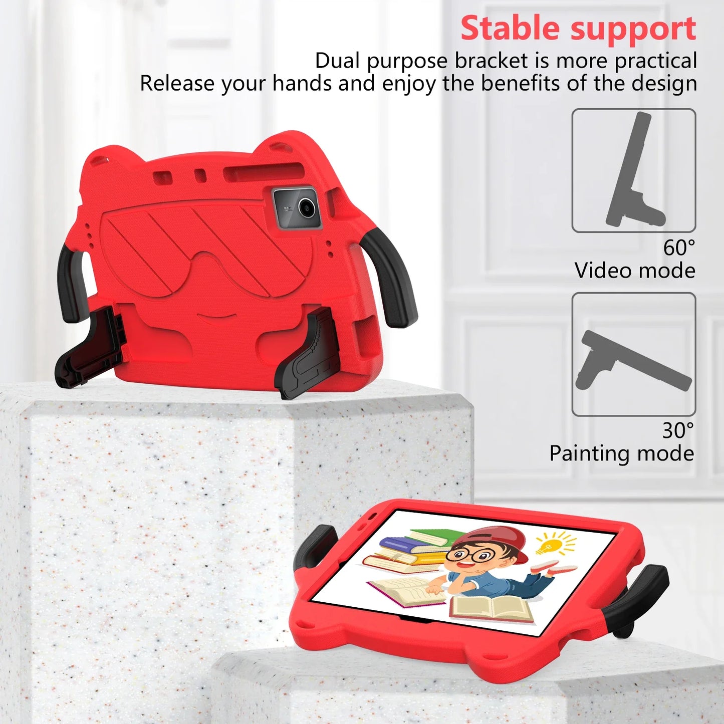 Kids EVA Case for Xiaomi Redmi Pad SE 2023 11.0 inch 23073RPBFG Bracket Stand Cartoon Tablet Cover With Hand Holder Shockproof