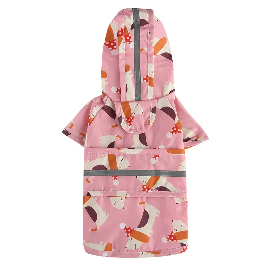 Pets Dog Clothes Waterproof Dog Raincoat Jumpsuit For Medium Large Dogs Hooded Raincoats Reflective Strip Dogs Rain Coat XS-4XL