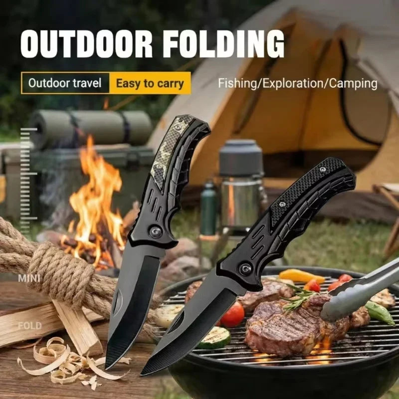 Fine Stainless Steel Folding Pocket with Sharp Edge Multifunctional Utility Tool for Camping BBQ and Outdoor Survival