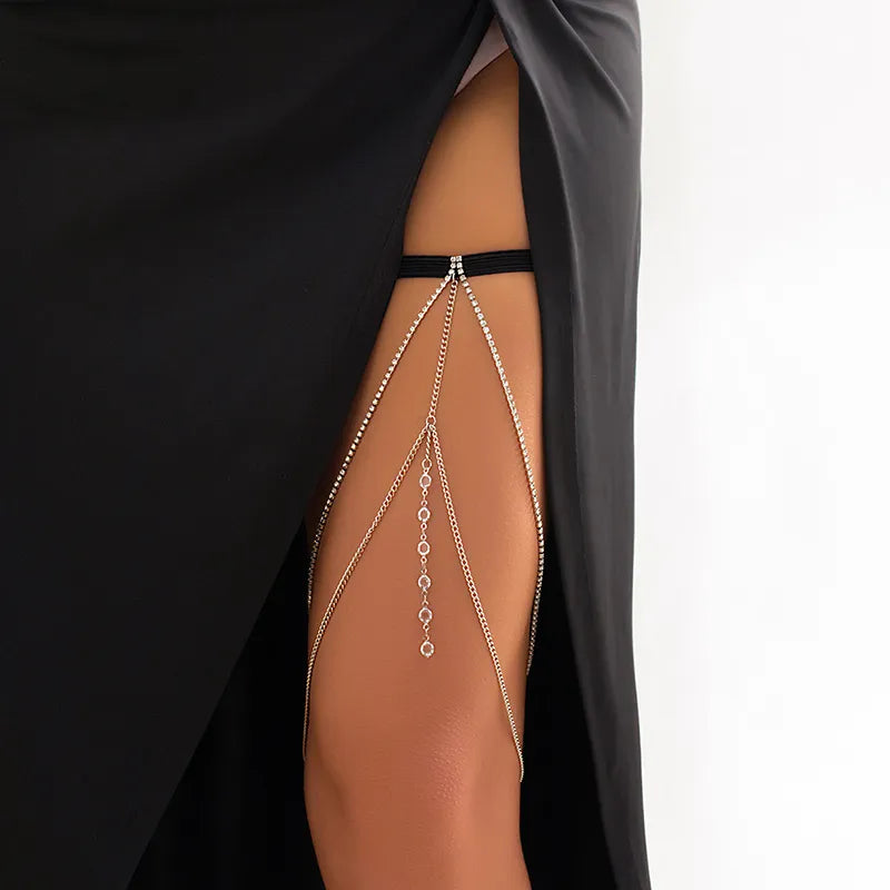 New Bohemian Thigh Chain Simple Star Body Chains for Women Double-layer Metal Bodychain Fashion Thigh Jewelry Leg Chain Women