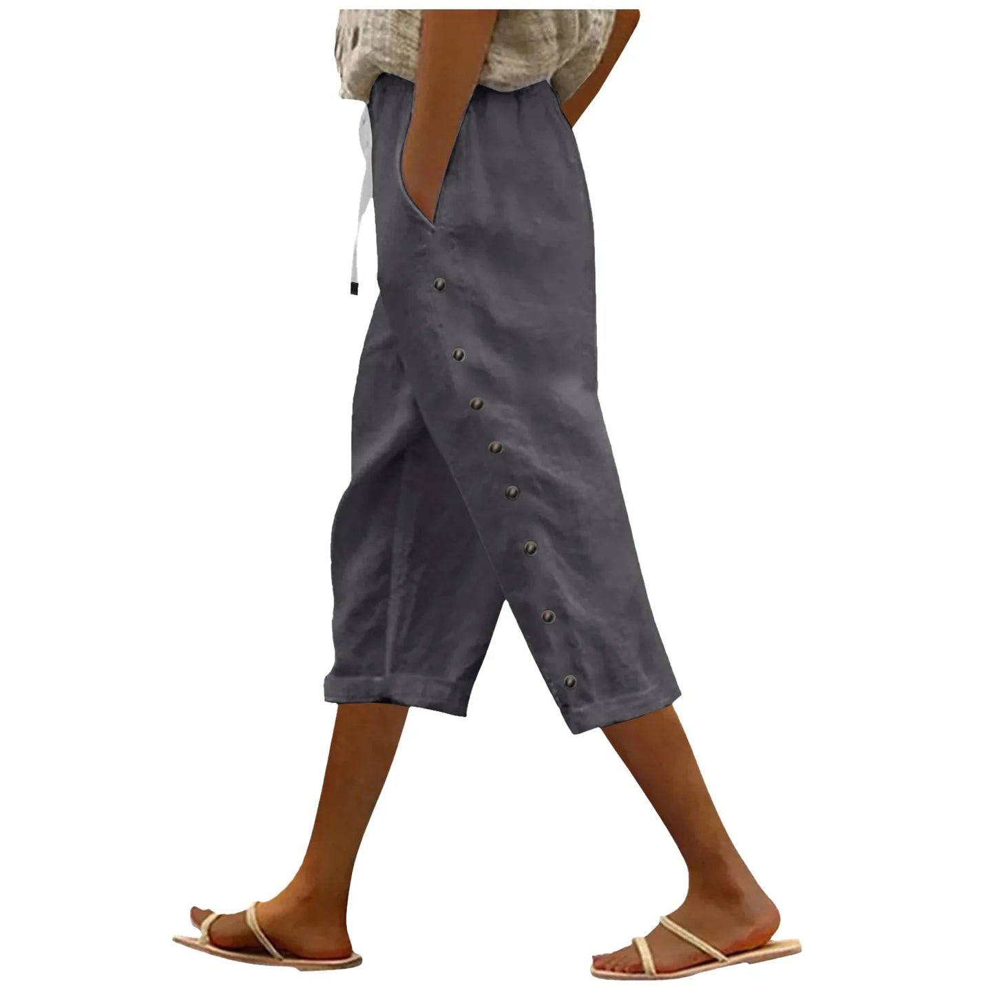 Fashion Casual Summer Capris Women'S High Waisted Short Pants Black White Slim Fit Trousers Street Sports White Black Pants