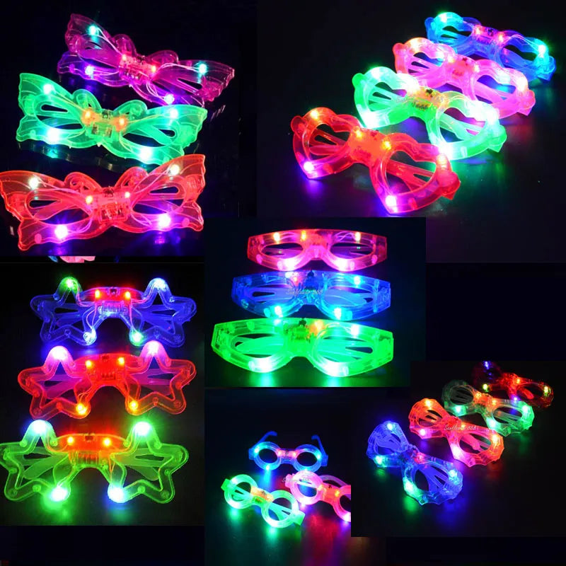 12pcs Adult Kids Women LED Glasses Light Sunglasses Glow Blind Shutter Neon Flash Bar Birthday Wedding Party Halloween Christmas