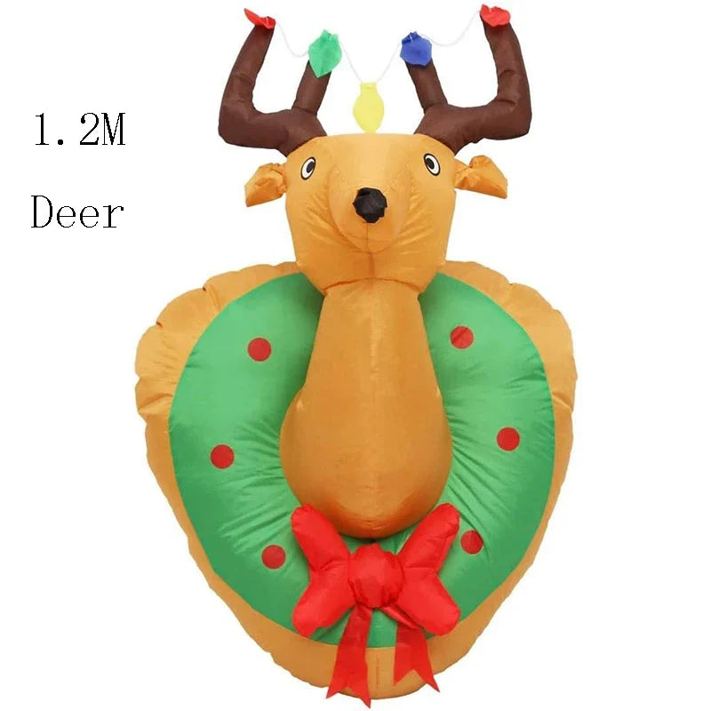 2023 LED Air Inflatable Santa Claus Snowman Elk Outdoor Garden Airblown New Year Christmas Decoration Gift For Kids Children Toy