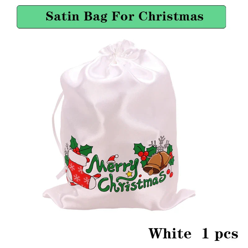 1Pcs/Lot Christmas Drawstring Wig Bags 25*35Cm Hair Packaging Bag Drawstring Pouch Xmas Favor Bracelet Jewelry Packaging Bags