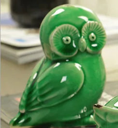 Ceramic handicrafts modern owls statue living room animal ornaments owl crafts home decor  figure 4 style optional~