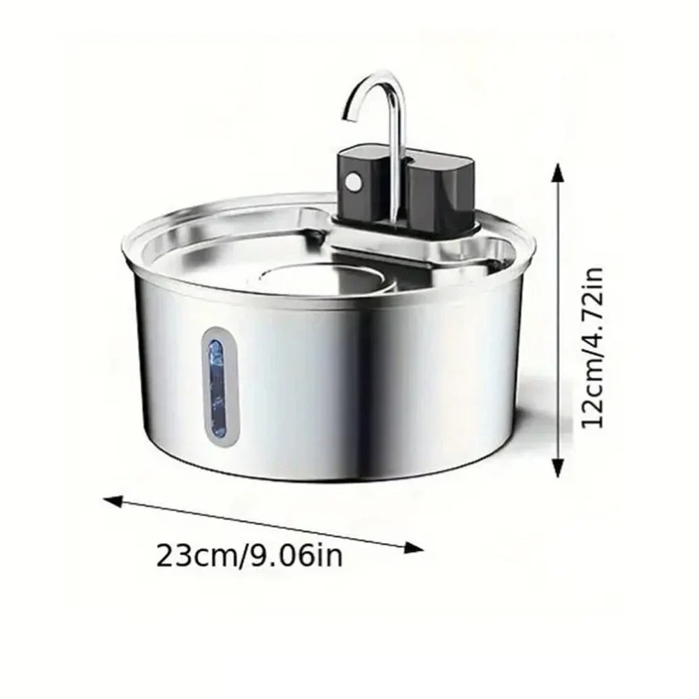 3L Stainless Steel Wireless Recharging Sensor Pet Cat Water Fountain Auto Drinking Fountain For Cats Dog Drinker Dispenser Bowl