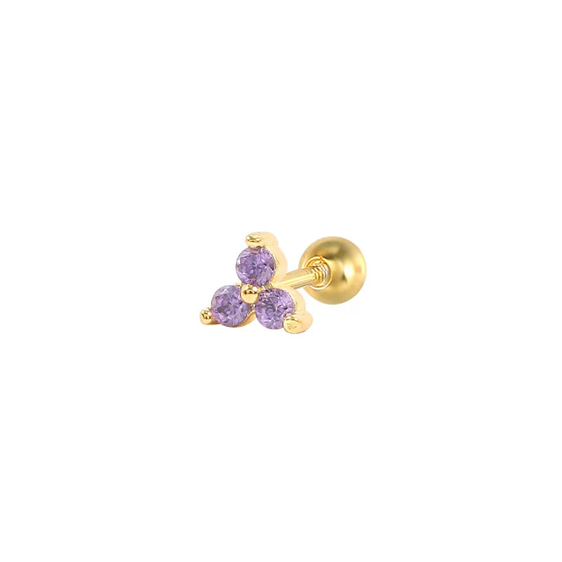CANNER Pendientes Plata 925 Piercing Stud Earrings For Women Cubic Zirconia 925 Sterling Silver Cartilage Earring Jewerly 1pcs