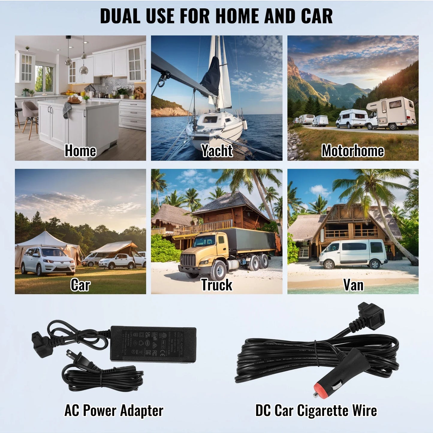 SucceBuy 40/50/58L Portable Car Refrigerator 12VoltCar Refrigerator Fridge Dual Zone Portable Freezer Compressor Cooler for Home