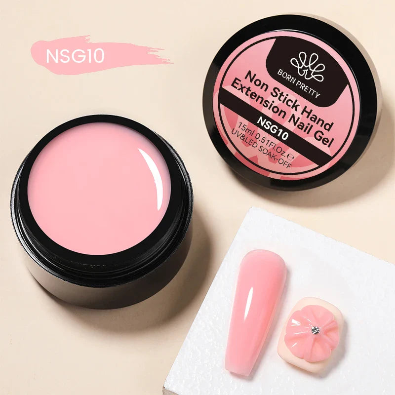 BORN PRETTY Non Stick Hand Solid Extension Nail Gel Polish Clear Pink Nude Aurora Luminous 3D Modeling Carving Nail  Gel