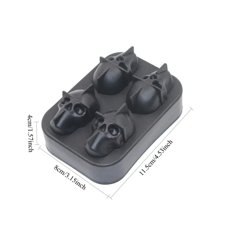 10 Grid Skull Ice Cube Mold for Halloween, Kitchen Baking Tools Reusable, Silicone Mold for Chocolate Candy, Ice Cream Mold.
