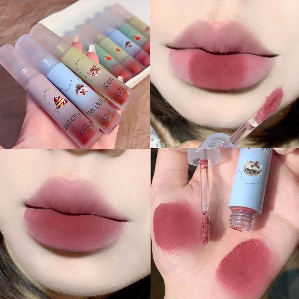 Lightweight Matte Finish Lip Stain Charm Lasting Non-fading Lip Makeup Mini Lipstick for Women
