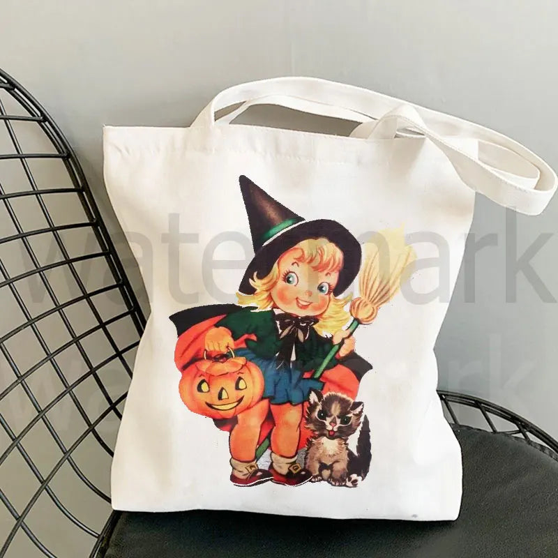 It's The Most Wonderful Time of The Year Halloween Tote Bag Halloween Pumpkin Spooky Shopper Shopping Bag Totes supermarket bag