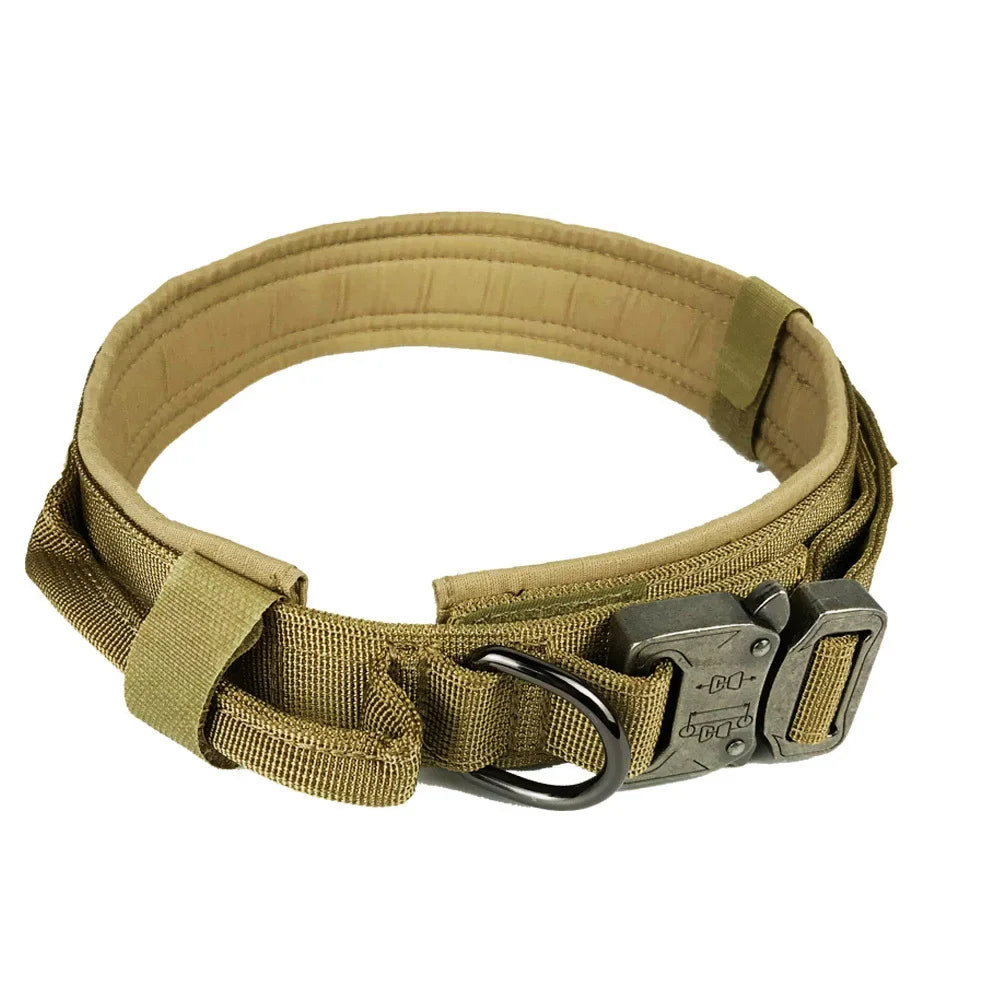 actical Dog Collar  Adjustable Military Training Nylon Dog Collar with  Heavy Metal Buckle for Medium and Large Dogs
