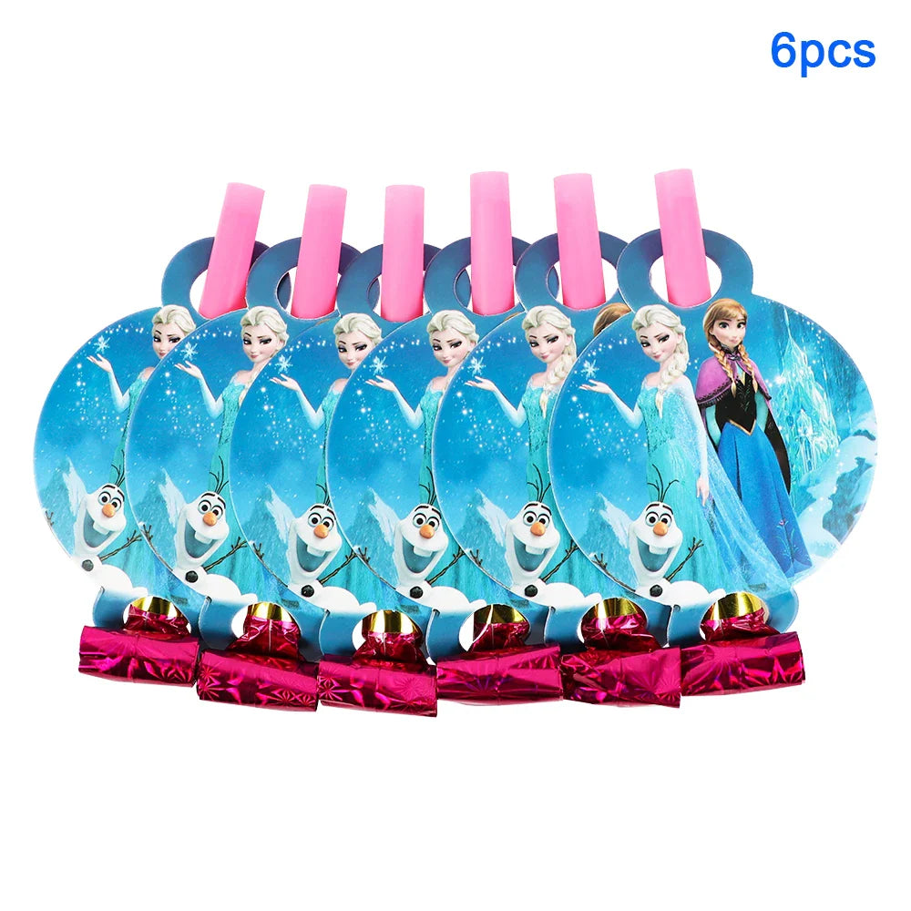Frozen Anna Elsa Princess Birthday Party Decorations Balloon Disposable Tableware Party Supplies