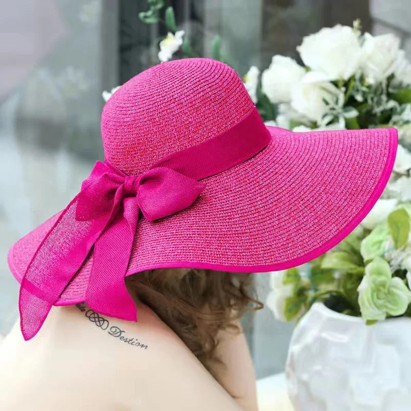 MAXSITI U Summer Straw Hats Bowknot Steamer Breathable Sun Hat Women Holiday Beach Hat Sun Protection Cap Visor Hat sombreros