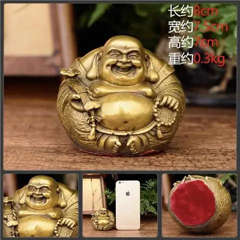 Open light pure copper Ruyi Maitreya Buddha Statue figure Home Furnishing Feng Shui  buddha ornament