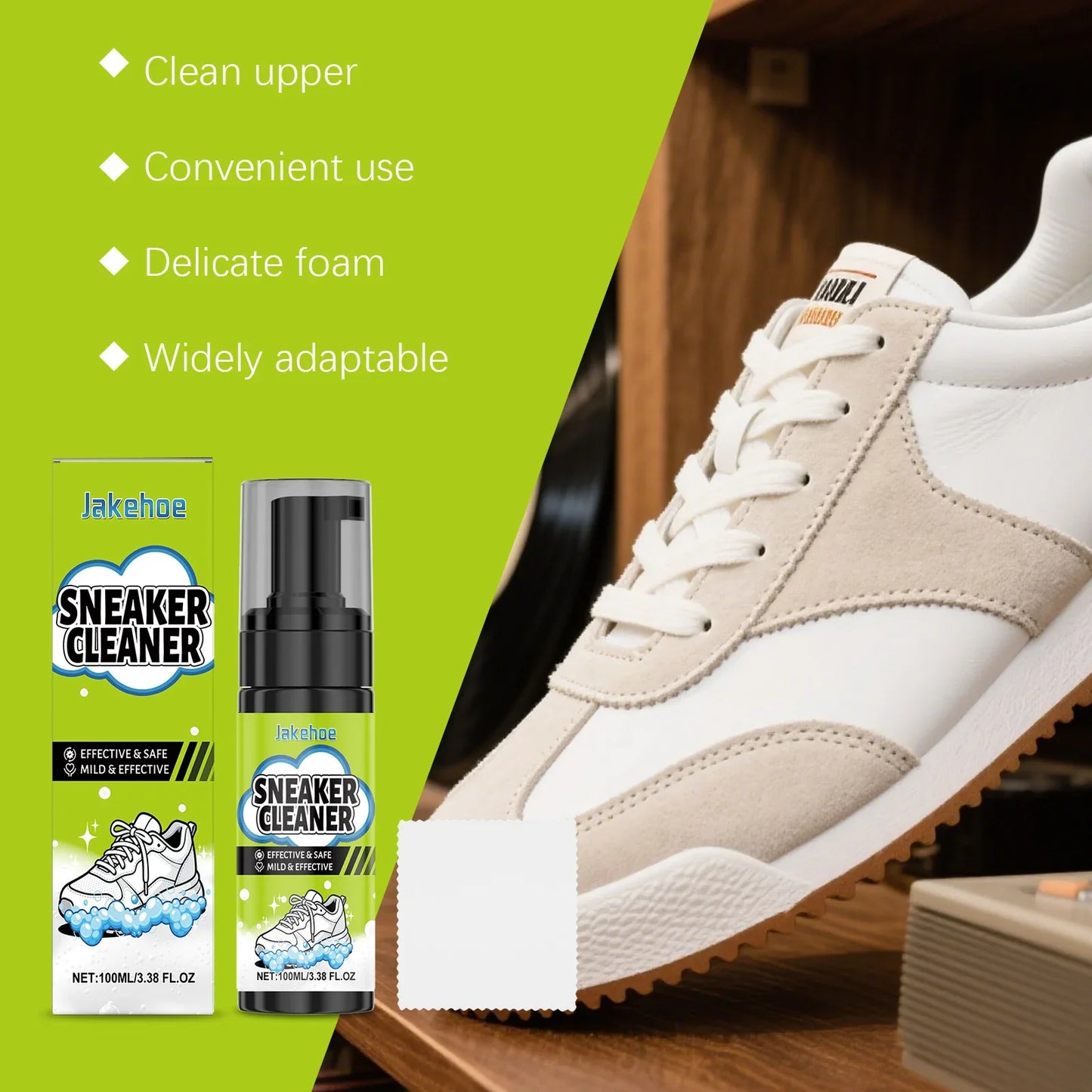 White Shoe Cleaner Sneaker Cleaning Kit Foam Cleaner Shoe Whitener Stain Remover Waterless Yellowing Remover 100ml Deep Clean