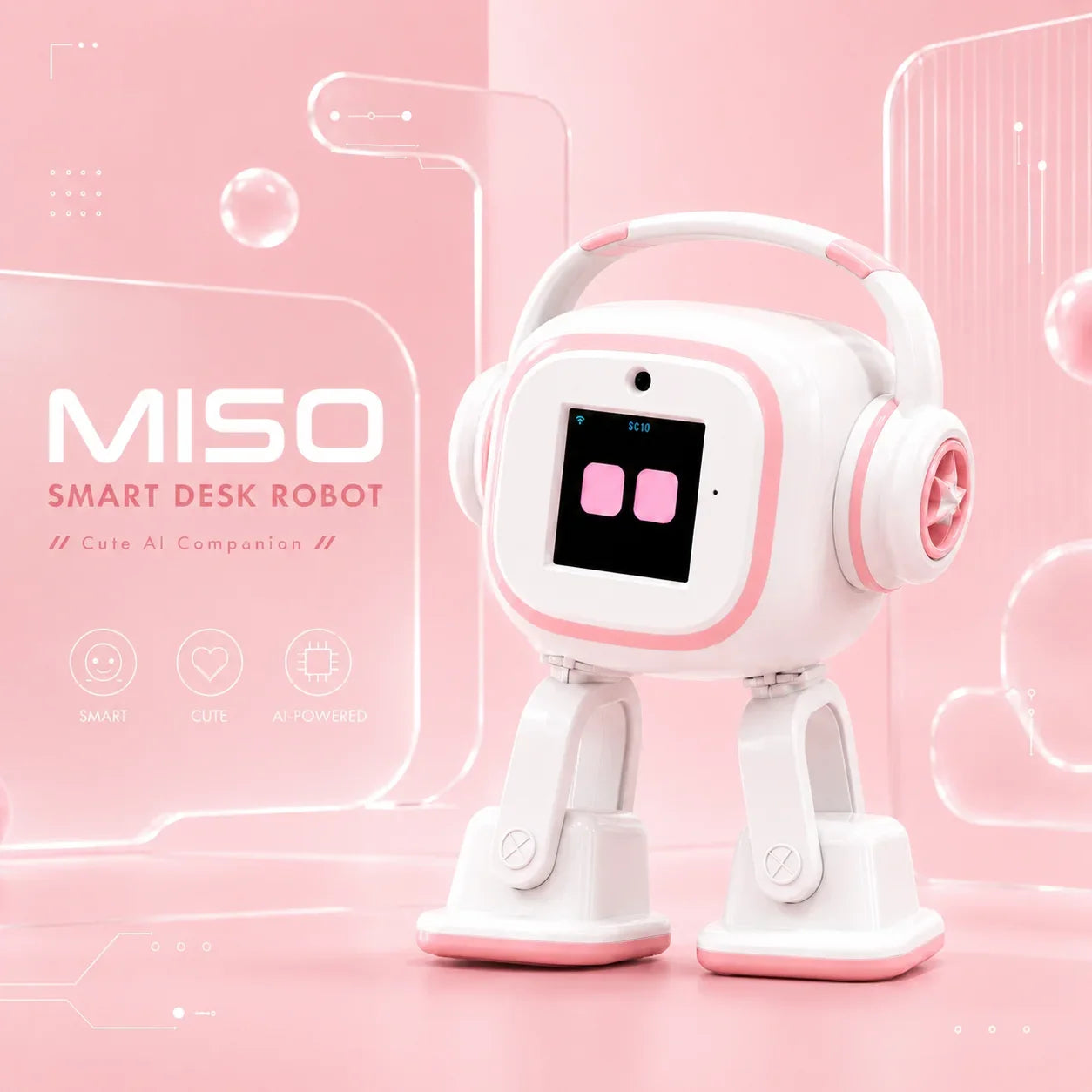 Miso Interactive AI Desktop Robot | EMO Smart Chat, Multilingual Companion, Dancing Mini Robot Charging Skateboard Fun Gift Toy