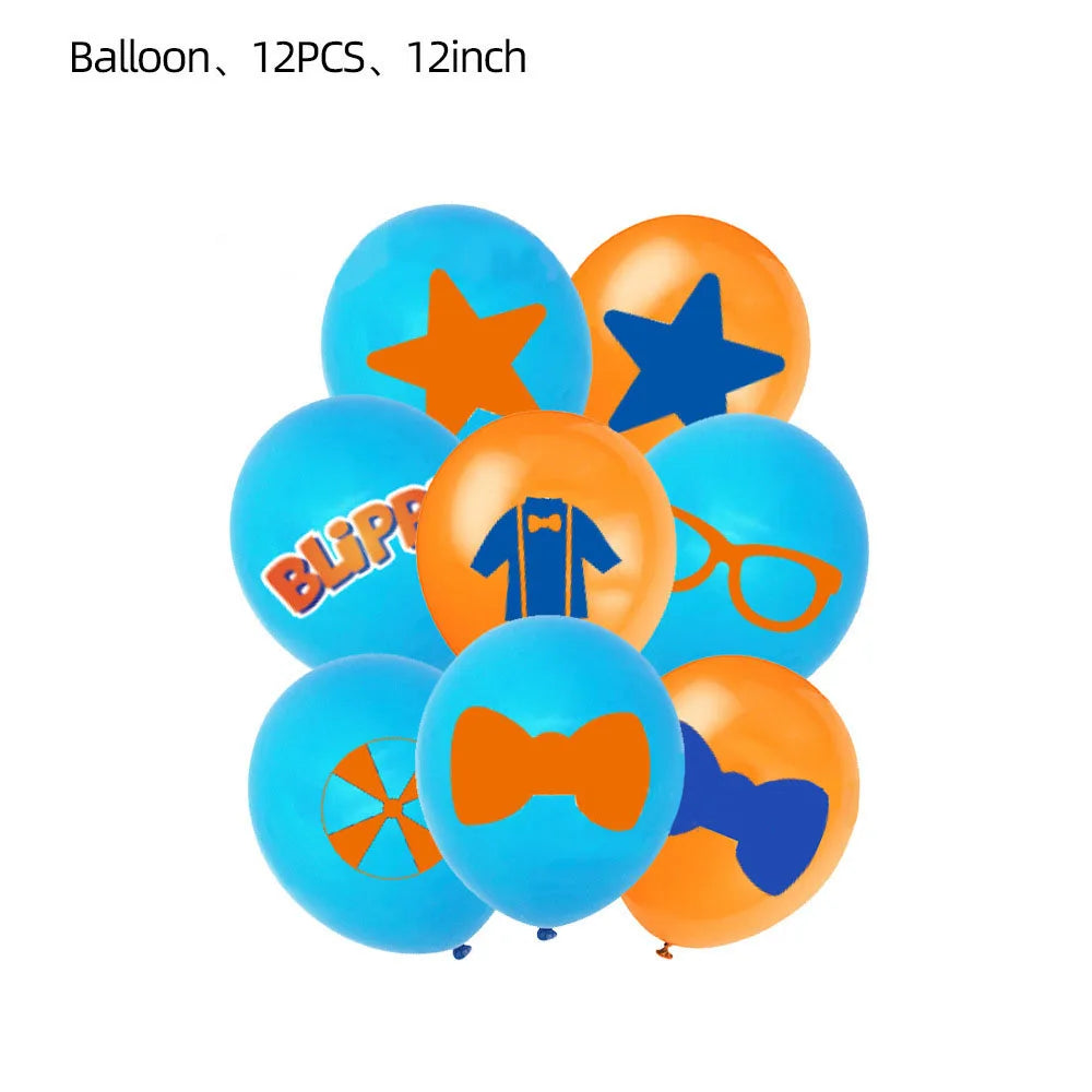 Bli-Ppi-Toy Theme Party Supplies Disposable Set Background Balloon Banner