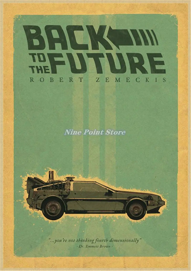 Back to The Future Retro Kraft Poster Decorative DIY Wall Canvas Sticker Home Bar Art Posters Decor