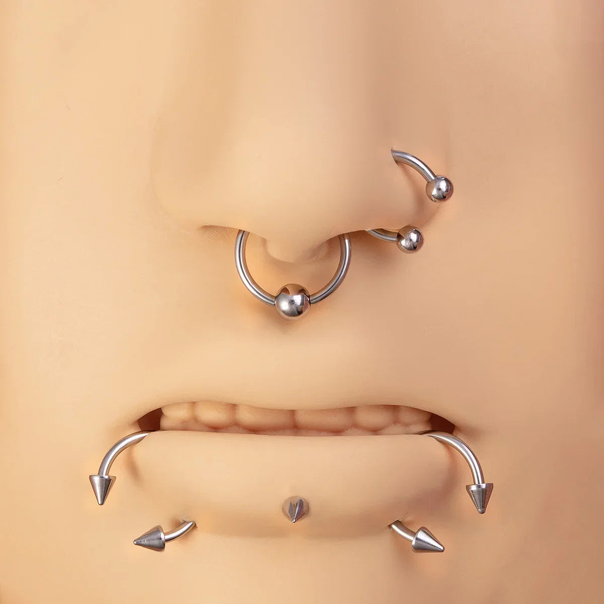 Body Piercing Tool Kit Easy to Use Body Piercing Gun Lip Nose Tongue Cartilage Eyebrow Navel Piercing Jewelry for Women Men