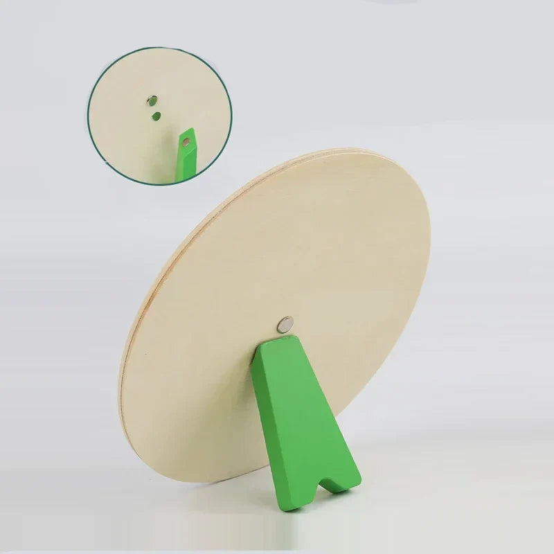 Wooden Clock Model Teaching Aid Montessori Learning Clocks with Cards Kindergartner Toy for Game Interaction Playroom Wall