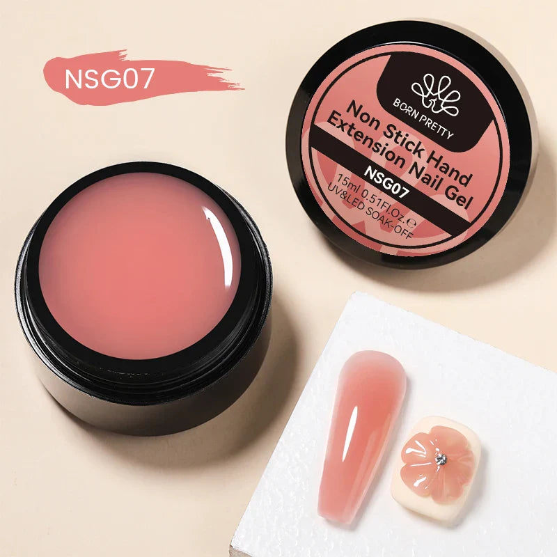 BORN PRETTY Non Stick Hand Solid Extension Nail Gel Polish Clear Pink Nude Aurora Luminous 3D Modeling Carving Nail  Gel
