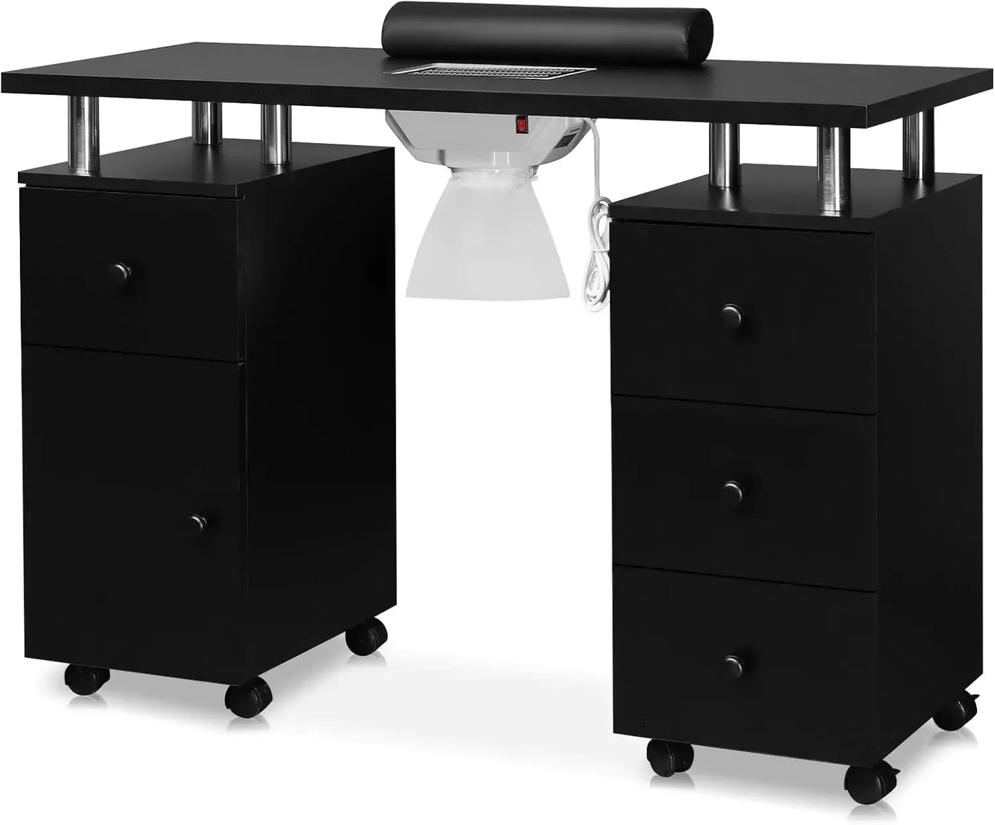 Manicure Table Nail Desk for Nail Tech,Nail Table Station Electric Dust Collector, Nail Makeup Storage for Beauty Salon Acetone