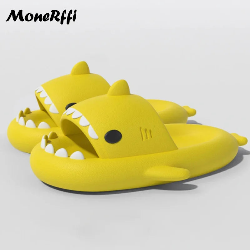 2024 Shark Slides Women Men Summer Shark Slippers Indoor Non-Slip Bathroom Shoes Women Flat Sandals Couple Beach Flip Flops