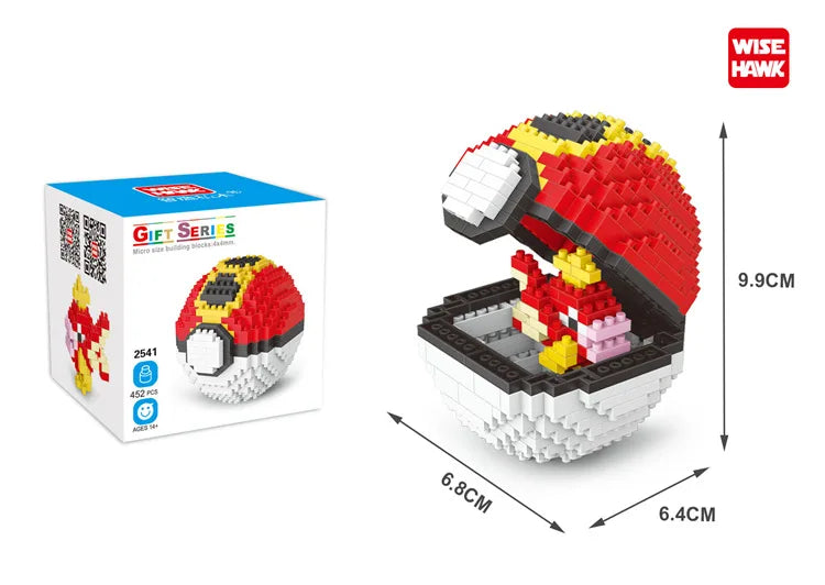Poke Ball Micro Building Blocks Pikachu Eevee Charmander Psyduck Magikarp Lapras DIY Pokemon Mini Brick Figures Toys For Kids
