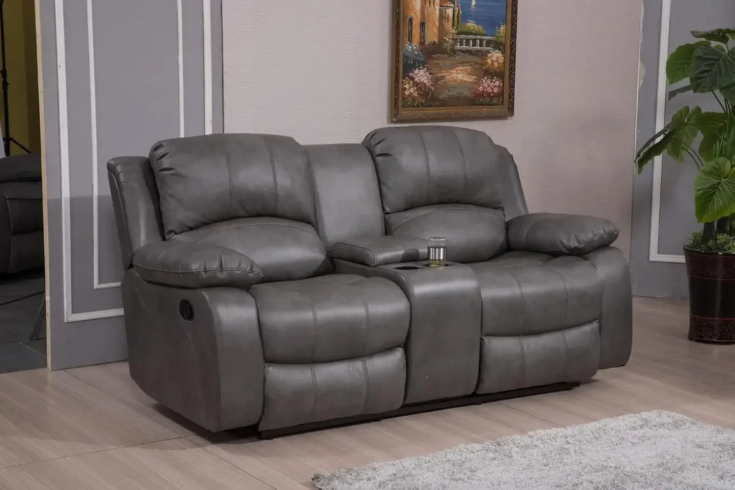 2PC Leather Air Reclining Sofa Loveseat Set, Living Room Set 8018 Multiple Colors.