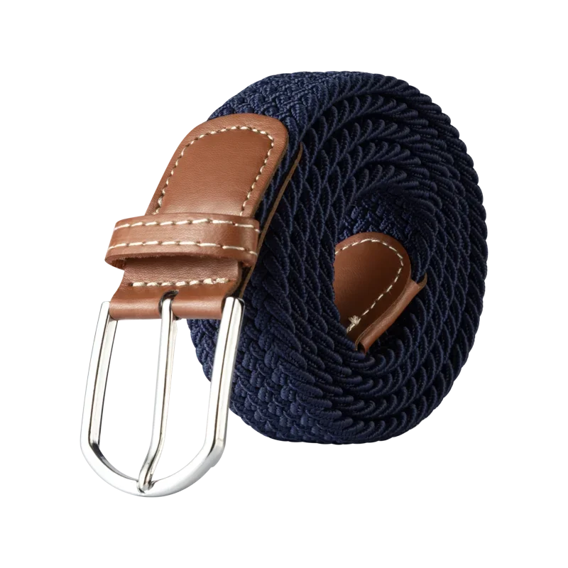 Black Female Casual Knitted Pin Buckle Men Belt Woven Canvas Elastic Expandable Braided Stretch Belts for Women Jeans Belts Belt