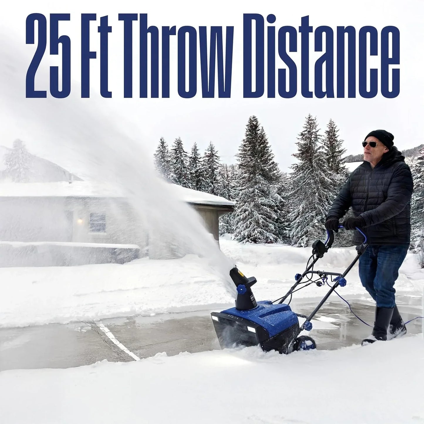 Snow20 Corded Snow Blower 20 Inch, Steel Auger, Dual LED Lights, 1800 Watt Motor, Electric Snow Blower with 25ft Throwing