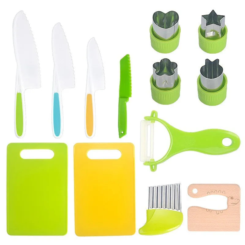Plastic knife fruit knife set does not hurt hand-cut vegetable cutting cake toy knife set