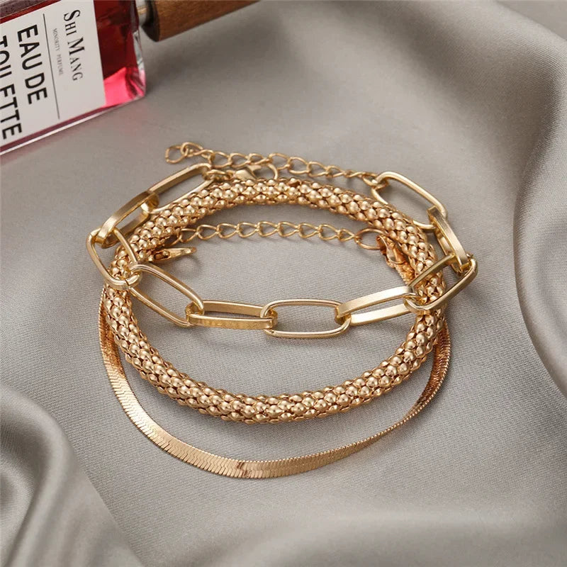 Silver Color Stainless Steel Colorfast Bracelets Skyful Star Bracelet Set for Women Fashion Light Luxury Jewelry Gifts Wholesale