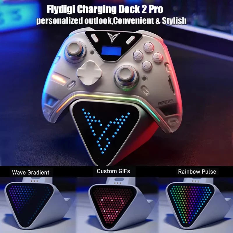 Flydigi Controller Gamepad Wireless Gamepad for PC /Switch/Phone/TV/Tablet Computer,Charging Dock with Cool RGB Screen