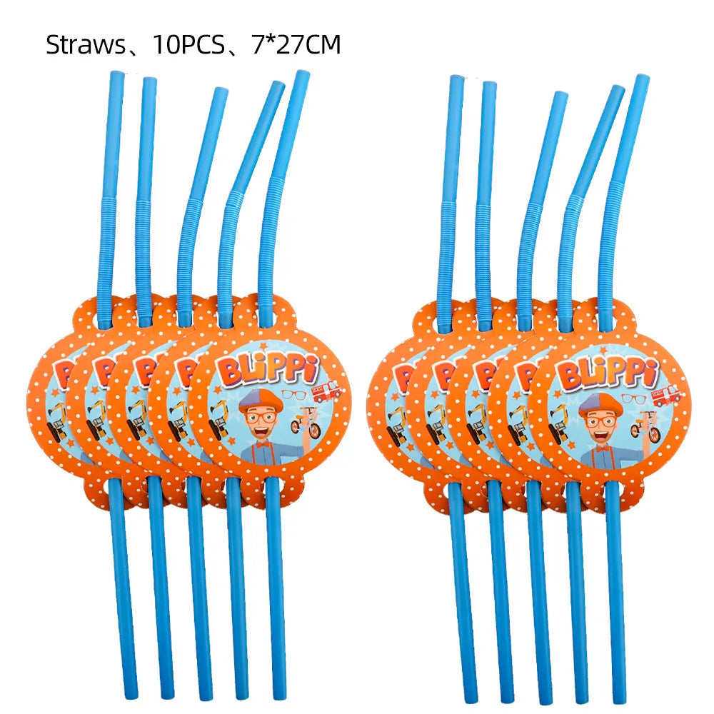 Bli-Ppi-Toy Theme Party Supplies Disposable Set Background Balloon Banner