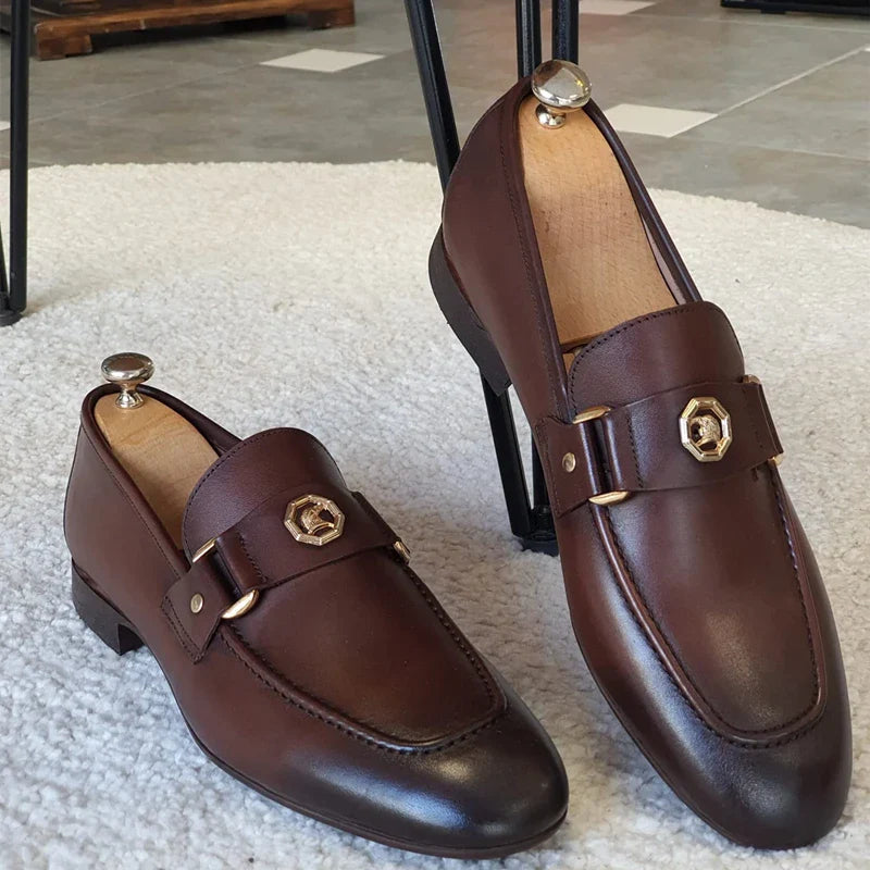 New Black Loafers, Men Slip-On Round Toe Fashion Dress Shoes, for Men Size 38-47.