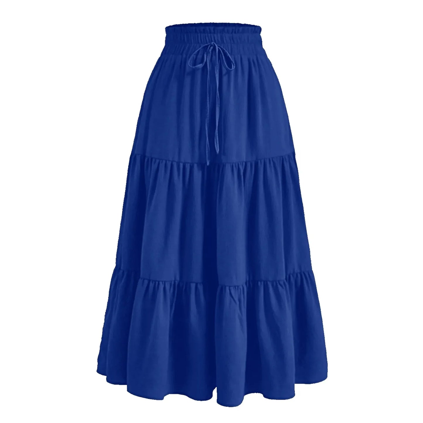 Women'S Boho Vintage Floral Print Maxi Skirt Elastic High Waist Pleated Flowy A Line Long Skirts Toddler Fall 2024 Falda Short