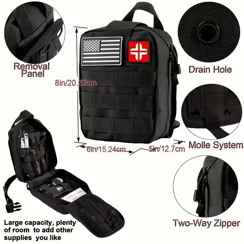 258-Piece Emergency Survival Kit Portable Travel First Aid Kit Car
