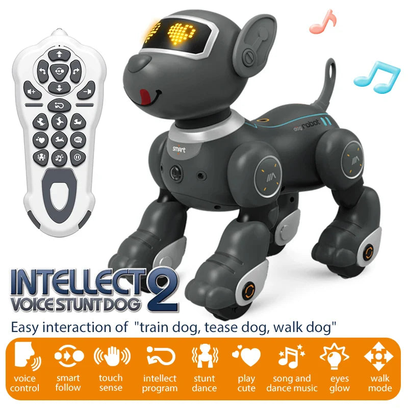 RC Robot Electronic Dog Stunt Dog Voice Command Voice interaction with child Programmable Touch-sense Music Song Toys for Kids