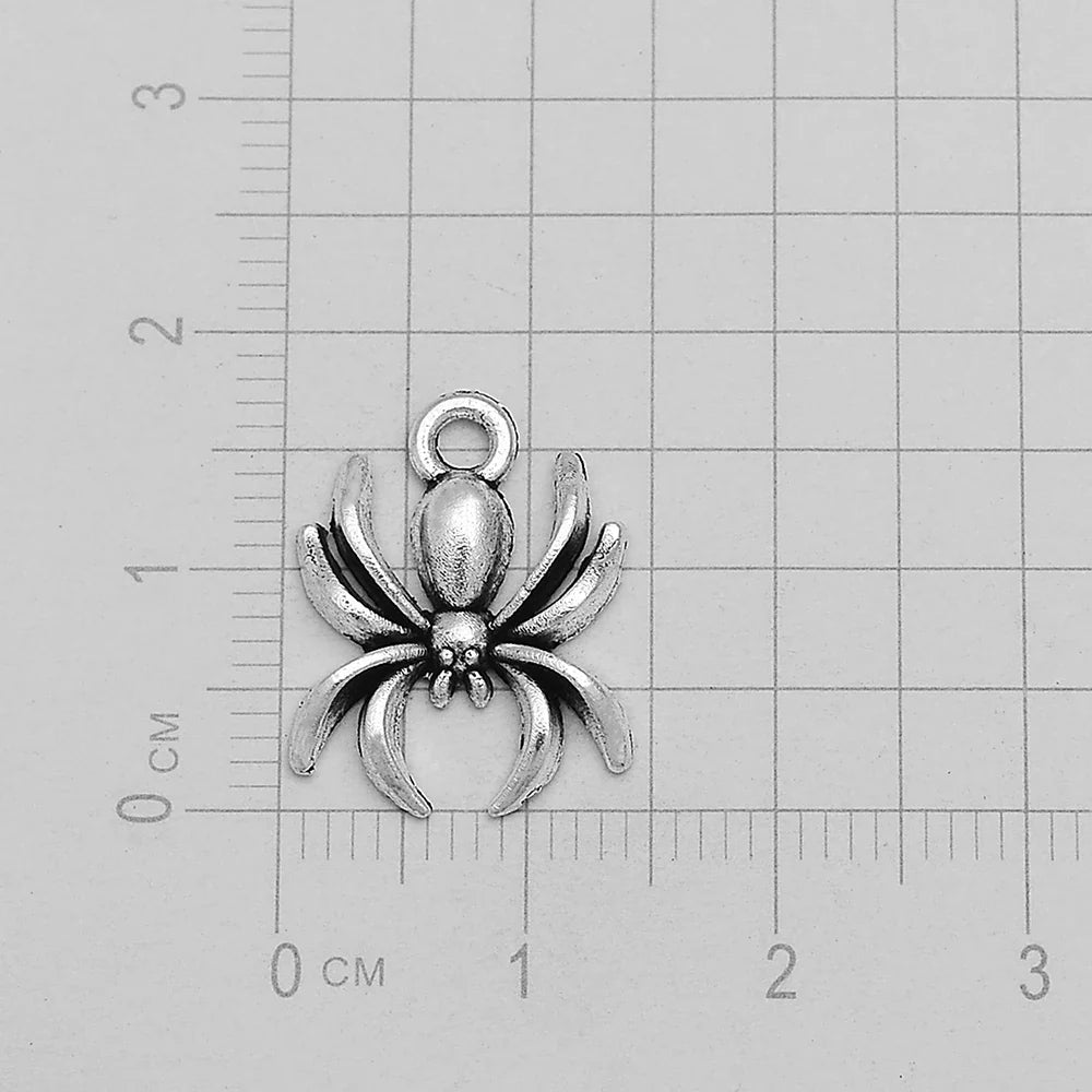 30pcs/lot Antique Witch Wizard Skull Spider Web Bat Boo Charms Halloween Pendant For Diy Jewelry Making Supplies Accessories