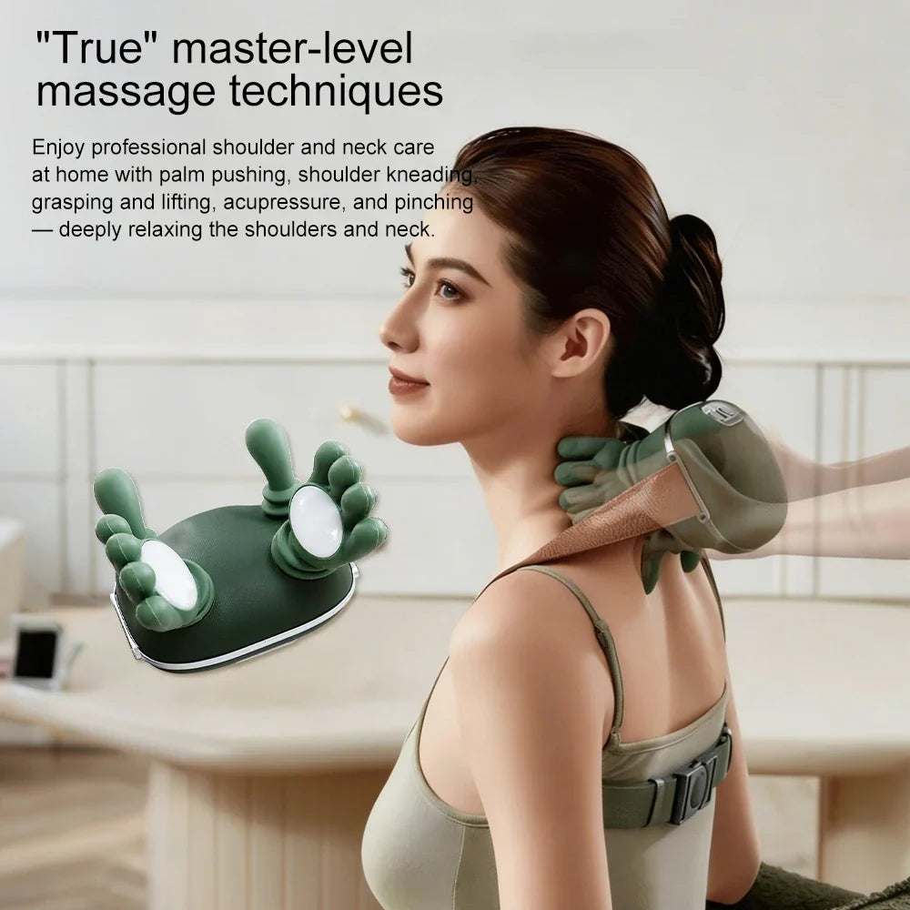 Bionic Finger Neck Shoulder Muscle Relax Massager Neck Cervical Trapezius Kneading Massage Shawl Brushless Motor Neck masajeador