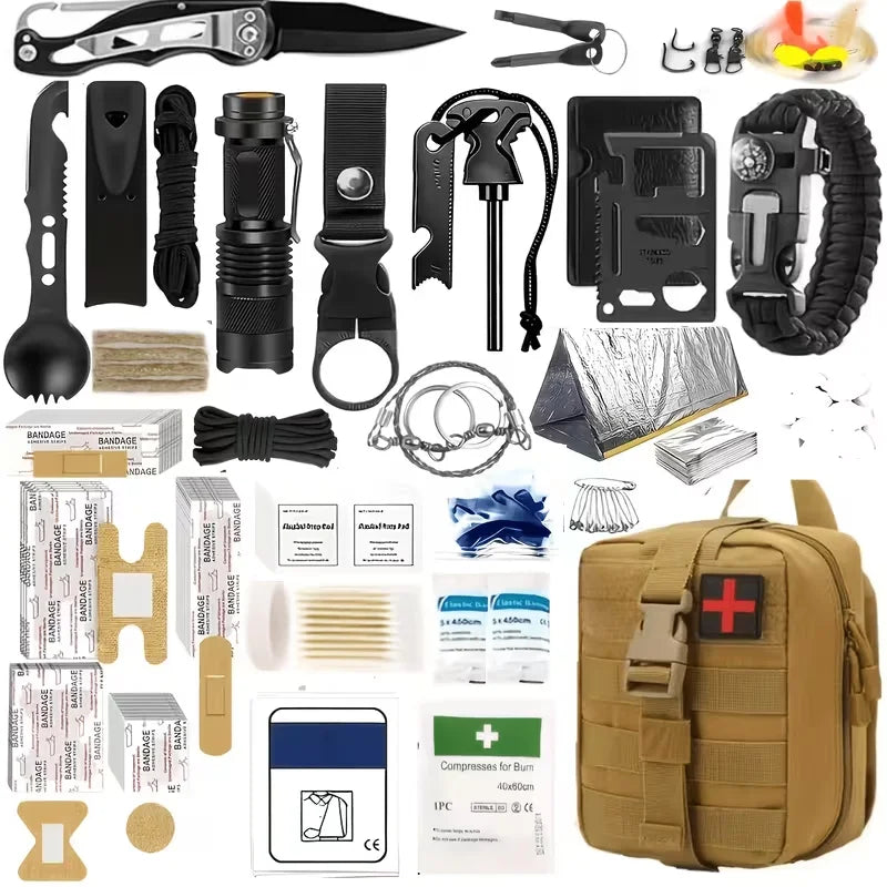 258-Piece Emergency Survival Kit Portable Travel First Aid Kit Car