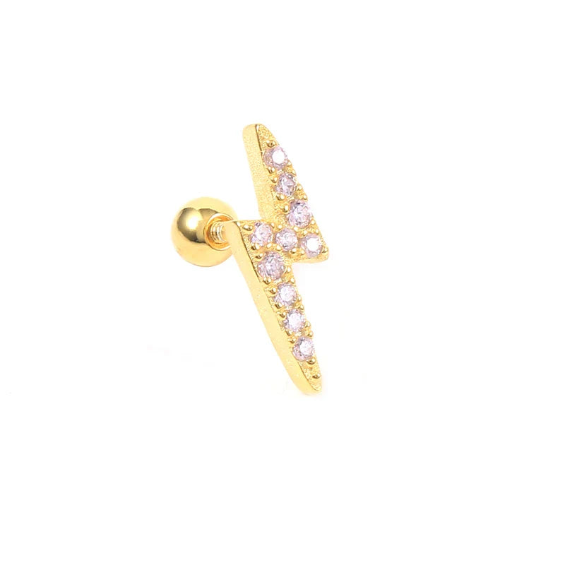 CANNER Pendientes Plata 925 Piercing Stud Earrings For Women Cubic Zirconia 925 Sterling Silver Cartilage Earring Jewerly 1pcs