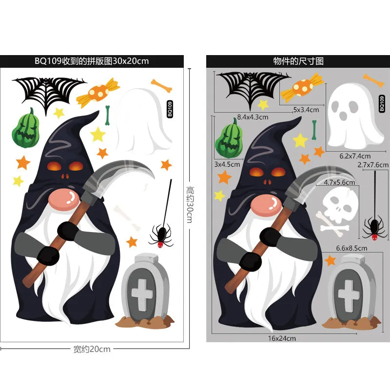 Halloween Decorations Window Clings Halloween Window Stickers Bat Skull Skeleton Stickers Halloween Window Decor for Glass Wall