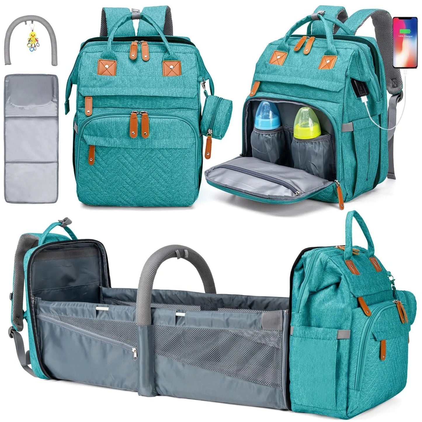 Baby Diaper Bags with Changing Station, Waterproof Large Capacity
